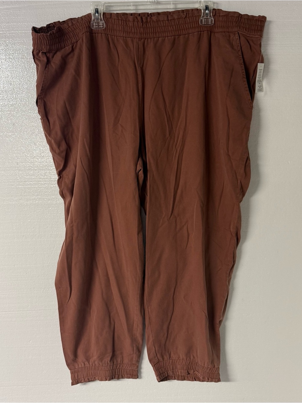 LOGO by Lori Goldstein Pants Women 3XL Rust Brown Woven Lyocell Jogger Elastic
